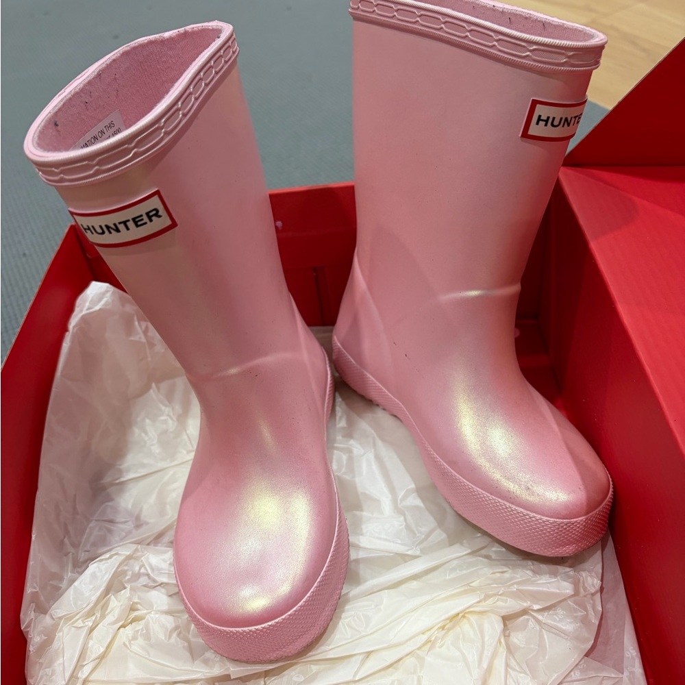Hunter Kids Pink Rain Boots